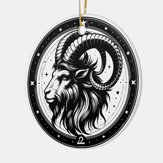 占星術符号山羊座の記号と特徴 セラミックオーナメント (左)