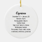 占星術符号山羊座の記号と特徴 セラミックオーナメント (裏面)