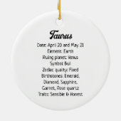 占星術記号と特徴 セラミックオーナメント (裏面)