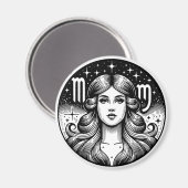 占星術記号《星座》乙女座記号 マグネット (正面/裏面)