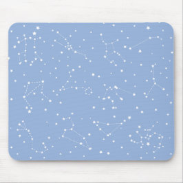 占星術 パステルブルー 白い星 星座 マウスパッド