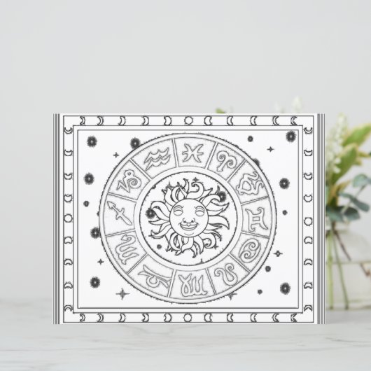 占星術〔占星術の〕十二宮図の着色ページ (スタンド正面)