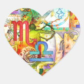 占星術〔占星術の〕十二宮図の記号とシンボルや象徴 ハートシール (正面)