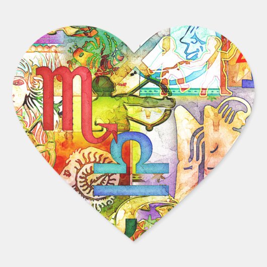 占星術〔占星術の〕十二宮図の記号とシンボルや象徴 ハートシール (正面)