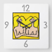 占星術〔占星術の〕十二宮図サインジェミニ壁時計 スクエア壁時計 (正面)