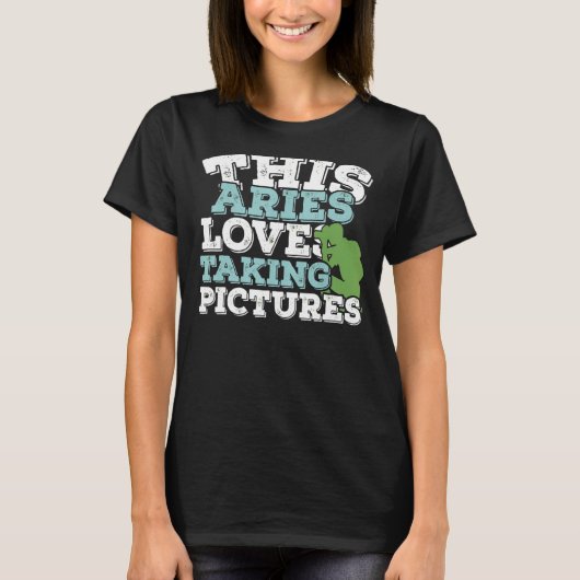 占星術〔占星術の〕十二宮図サイン牡羊座が大好き写真 Tシャツ (正面)