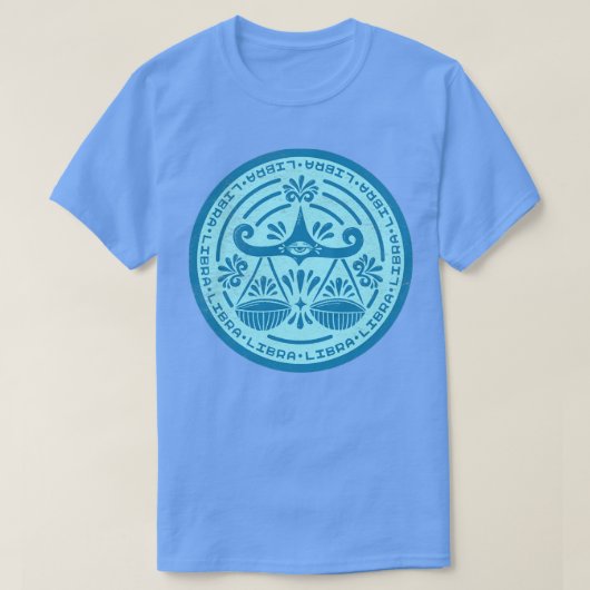 占星術〔占星術の〕十二宮図バッジライブラサイン Tシャツ (デザイン正面)
