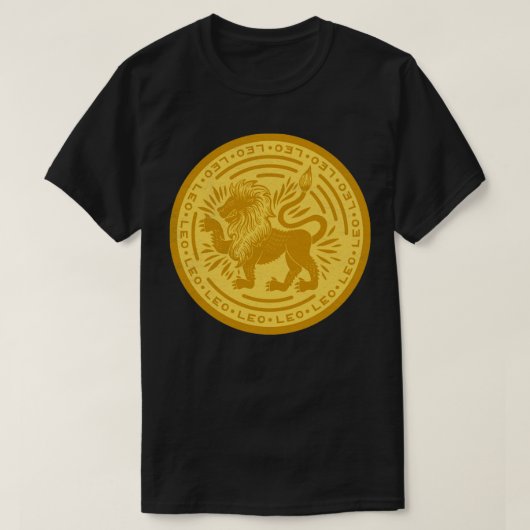 占星術〔占星術の〕十二宮図バッジレオサインTシャツ Tシャツ (デザイン正面)
