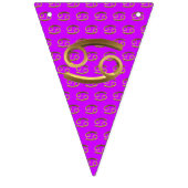 占星術〔占星術の〕十二宮図徴候がん金ゴールドルックシンボルEleg バンティングフラッグ (第3の旗)