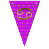 占星術〔占星術の〕十二宮図徴候がん金ゴールドルックシンボルEleg バンティングフラッグ (第2の旗)