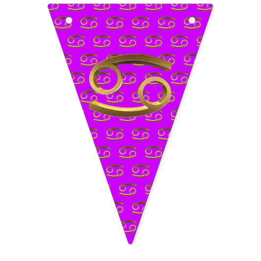 占星術〔占星術の〕十二宮図徴候がん金ゴールドルックシンボルEleg バンティングフラッグ (第1の旗)