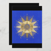 占星術,〔占星術の〕十二宮図，星占い，魚座，魔術 招待状 (正面/裏面)