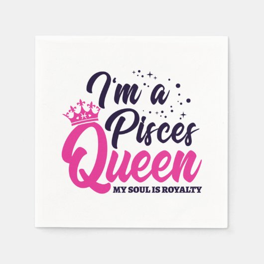 占星術〔占星術の〕十二宮図- 2月3日誕生日魚座 スタンダードカクテルナプキン (正面)