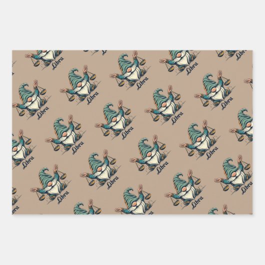 占星術《星座》乙女座、天秤及び蠍座包装紙 ラッピングペーパーシート (正面)