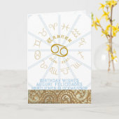 占星術～誕生日グリーティングカードがん カード (黄色い花)