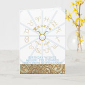 占星術～誕生日グリーティングカードトーラス カード (黄色い花)