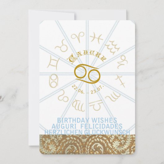 占星術~誕生日招待状 – がん 招待状 (正面)