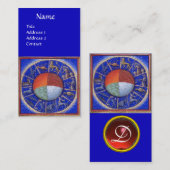占星術、黄道シンボルや象徴、4要素占星術師 名刺 (正面/裏面)