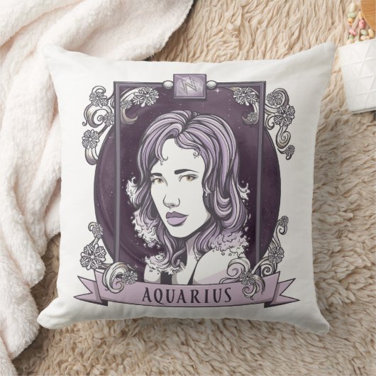 占星術- AQUARIUS クッション (ブランケット)