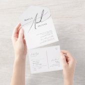 印お洒落ミニマル印と送カジュアル信 オールインワン招待状 (貼ってはがせる)