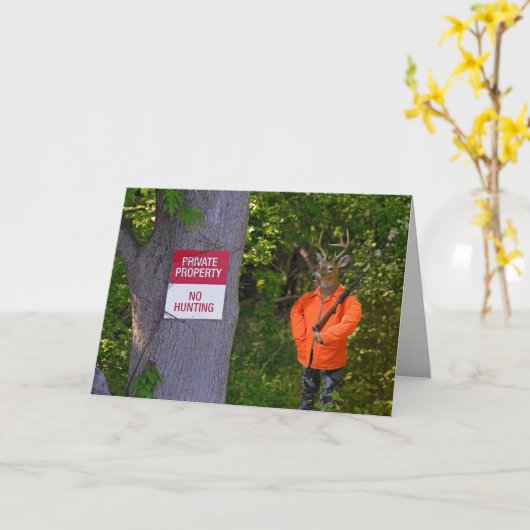 印が付いている森のシカのハンター カード (黄色い花)