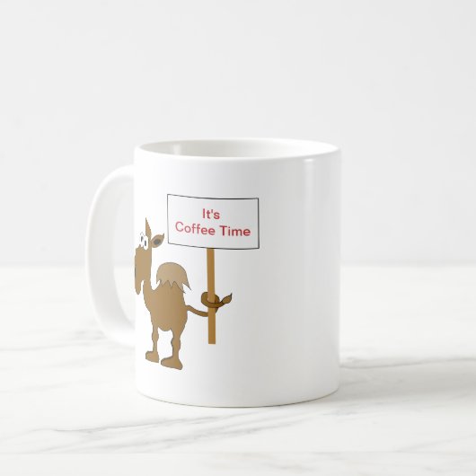印のマグのテンプレートのラクダ コーヒーマグカップ (正面左)