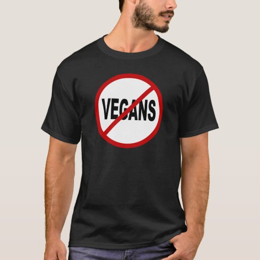 印の声明を与えられる憎悪Vegans/Noのビーガン Tシャツ (正面)