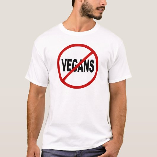 印の声明を与えられる憎悪Vegans/Noのビーガン Tシャツ (正面)