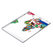 印を付けられた世界-世界の旗の地図 ノートブック (左側)