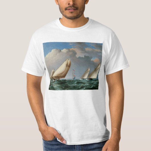 印を円形にするヨット Tシャツ (正面)