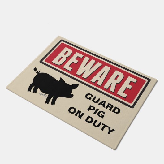 印を用心して下さい ドアマット (アングル)