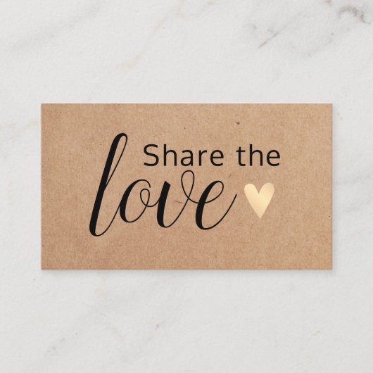 印エレガント刷クラフトフェイク金ゴールドハート美しいサロン 紹介カード (正面)