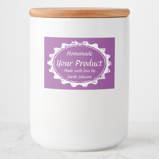 印カスタム刷ヴィンテージ缶詰テンプレート石の瓶 フードラベル (正面)