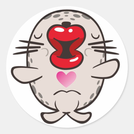 印キスをする印 ラウンドシール (正面)