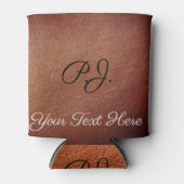 印パーソナライズされた刷フェイク革スツビー保持具 缶クーラー (正面)