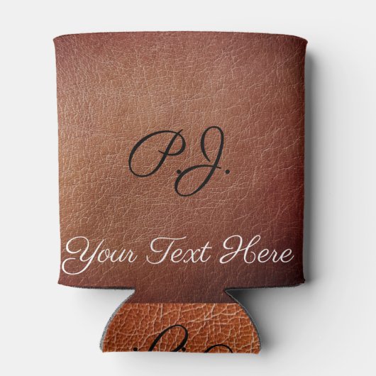 印パーソナライズされた刷フェイク革スツビー保持具 缶クーラー (裏面)