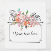 印ビクトリアンつるフローラピンク白 ワインラベル (シングルラベル)