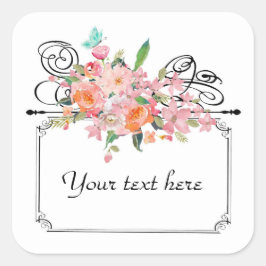 印ビクトリアンぶら下がった印シール スクエアシール