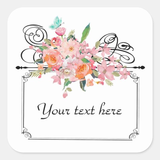 印ビクトリアンぶら下がった印シール スクエアシール (正面)