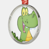 印上のAligatorかワニ メタルオーナメント (左)