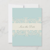 印刷されたアクアミント結晶で日付を保存 セーブザデート (正面)