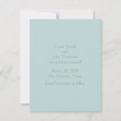 印刷されたアクアミント結晶で日付を保存 セーブザデート (裏面)