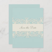 印刷されたアクアミント結晶で日付を保存 セーブザデート (正面/裏面)