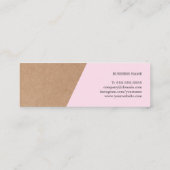 印刷されたエレガントクラフトバラ幾何学コンサルタント スキニー名刺 (裏面)