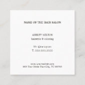 印刷されたエレガントクラフトブラックサークル美容師 スクエア名刺 (裏面)
