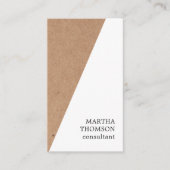 印刷されたエレガントクラフトホワイトジオメトリックコンサルタント 名刺 (正面)