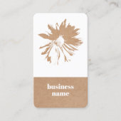 印刷されたエレガントクラフトホワイトフローラ 名刺 (正面)