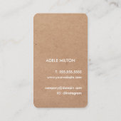 印刷されたエレガントクラフトホワイトフローラ 名刺 (裏面)