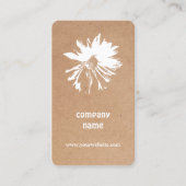 印刷されたエレガントクラフトホワイトフローラ 名刺 (正面)