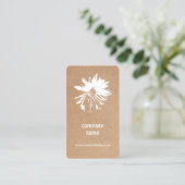 印刷されたエレガントクラフトホワイトフローラ 名刺 (スタンド正面)